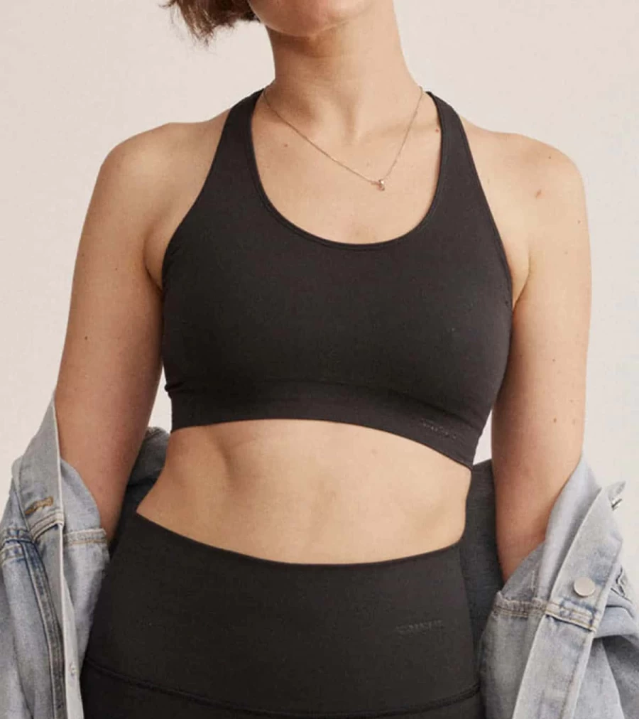 SAISEI Ultra-Fine Racerback Bralette - Raven Black Lace Underwear - Atelier Talia Sol Collection