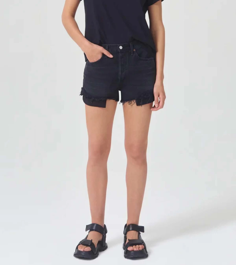 AGOLDE Parker Vintage High-Waisted Denim Shorts in Trance Wash