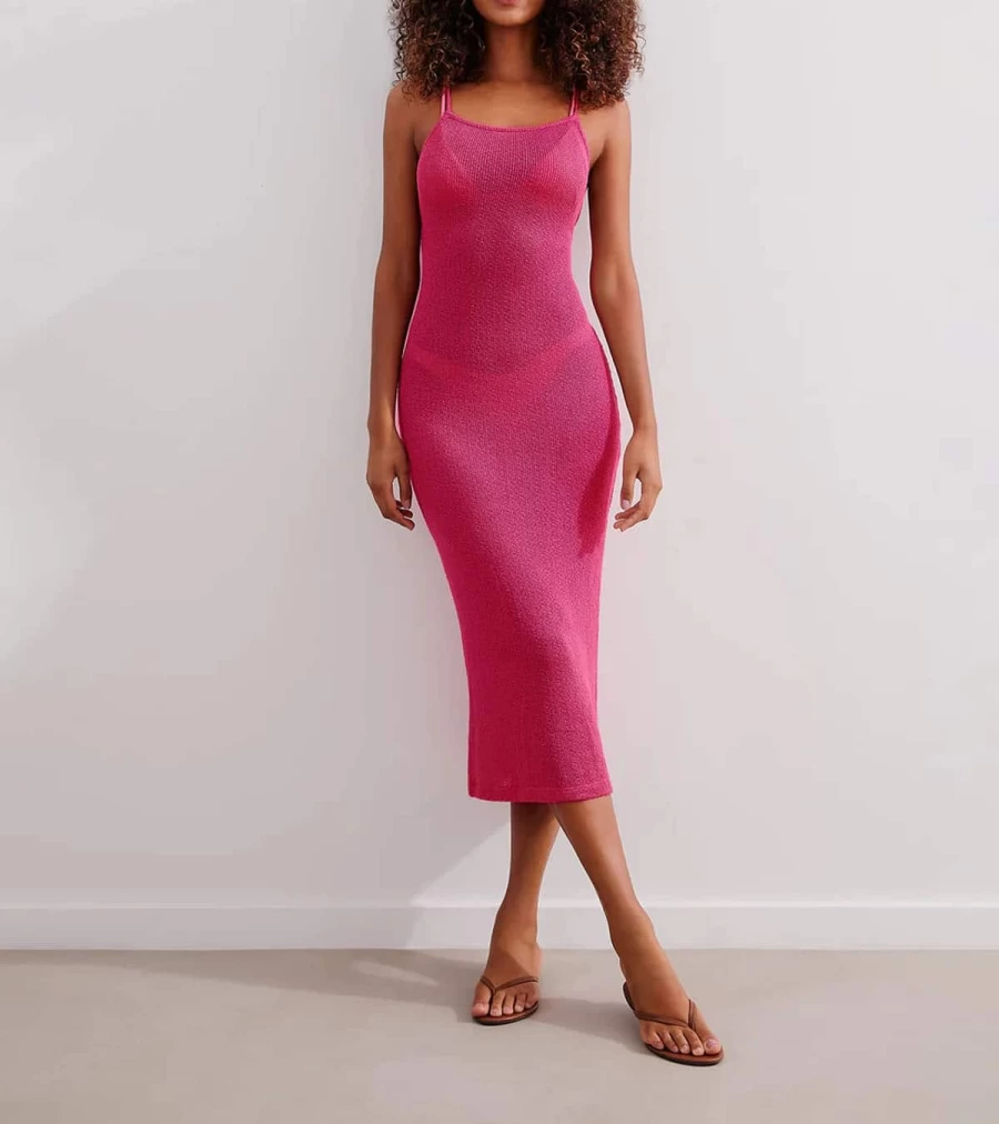 VIX SWIMWEAR Harper Midi Dress in Pink - Atelier Talia Sol Collection